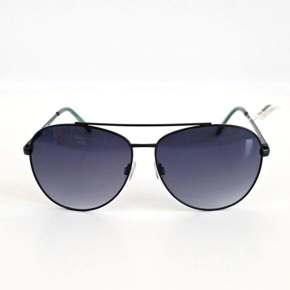 Kurt Geiger London Black Crystal Green Smoke 61mm Aviator Sunglasses 100% UV